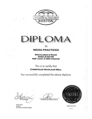 Diploma in Media Practices