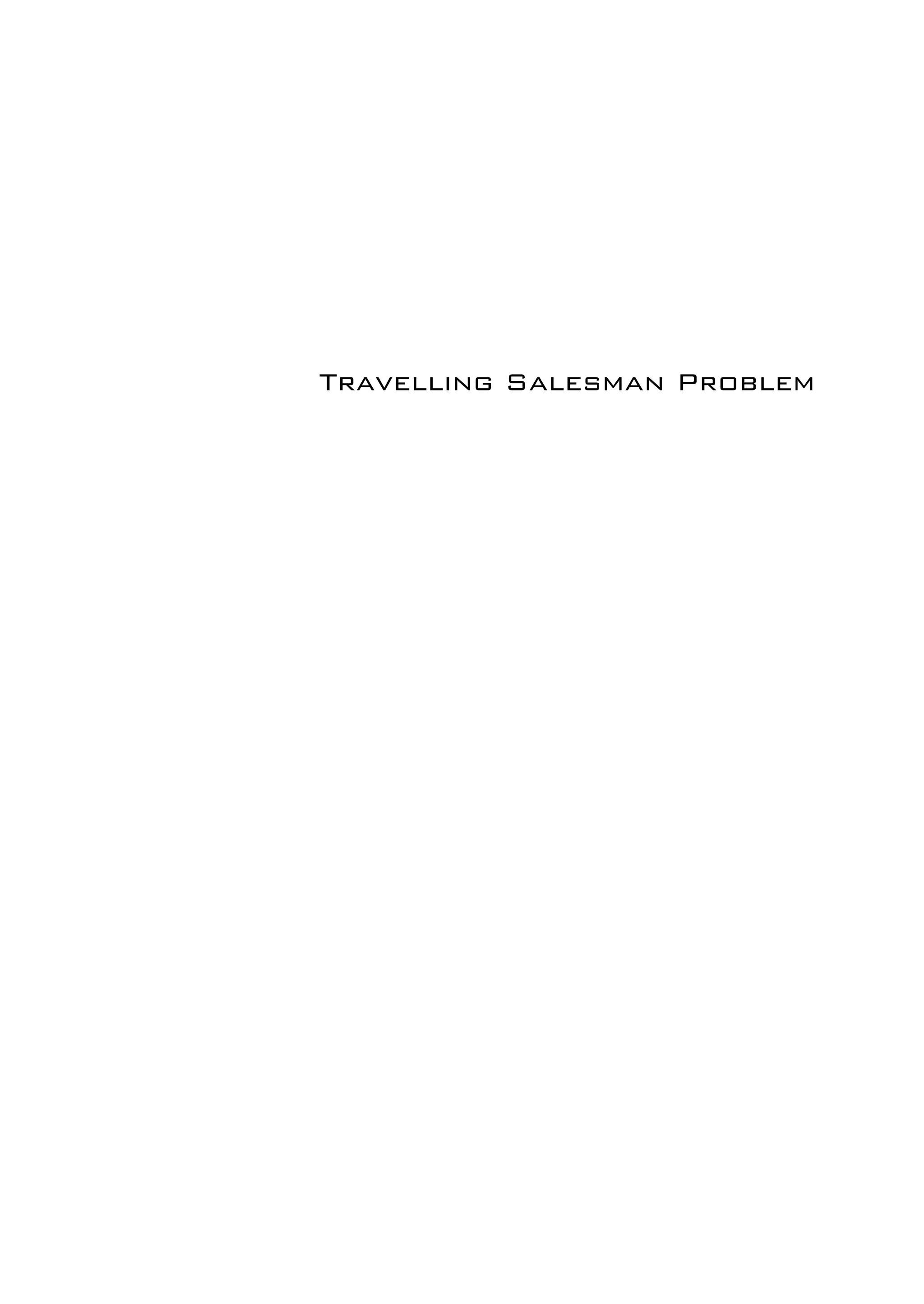 Travelling Salesman Problem
 