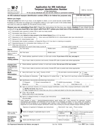 ITIN Individual Taxpayer ID Number