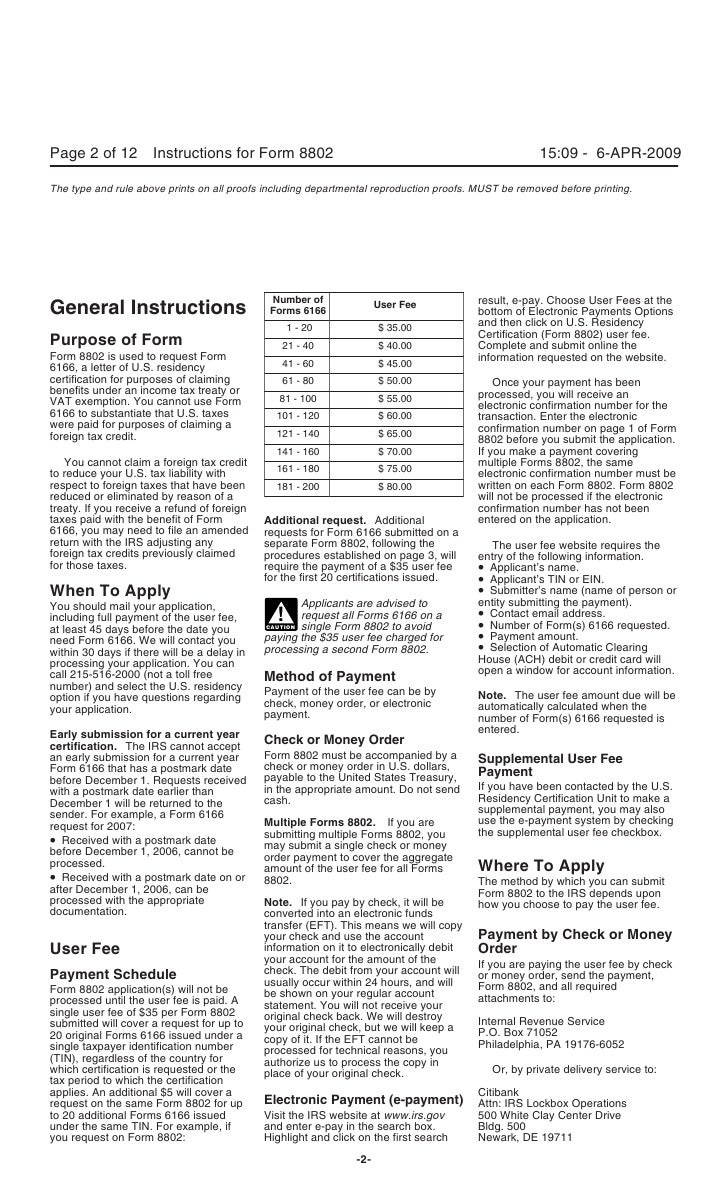 form 8802 application for united states residency certification form 8802 electronic payment