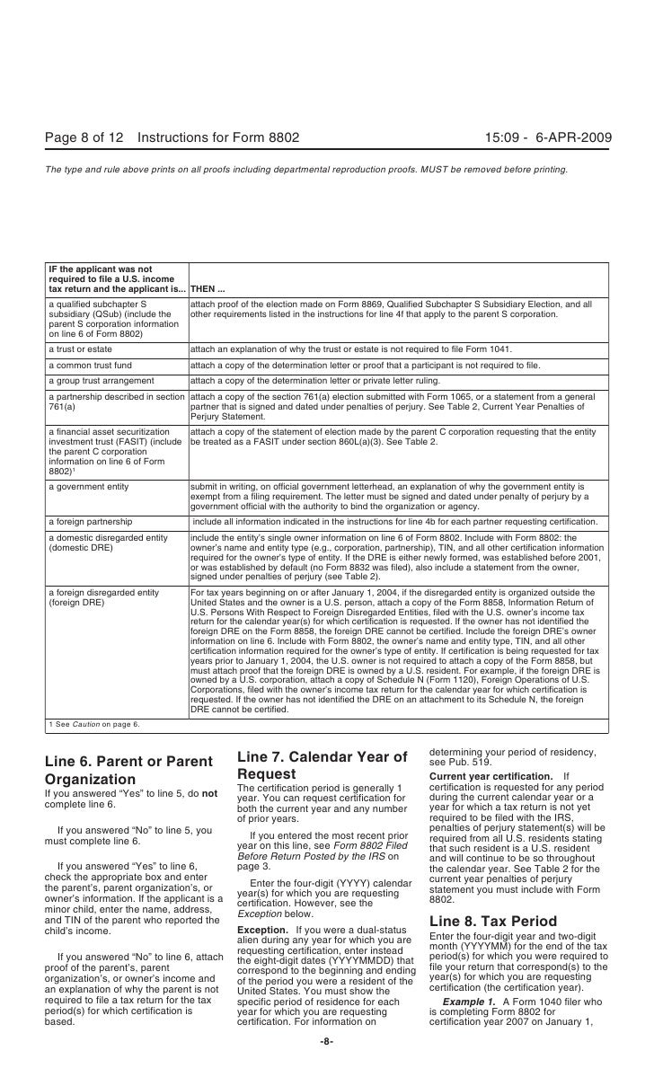 form 8802 application for united states residency certification form 8802 electronic payment