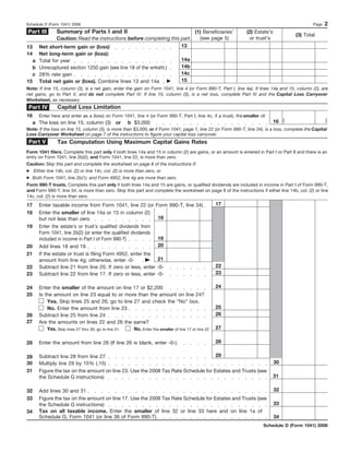 2022 Form 1041 Schedule D Form 1041-Schedule D- Capital Gains And Losses