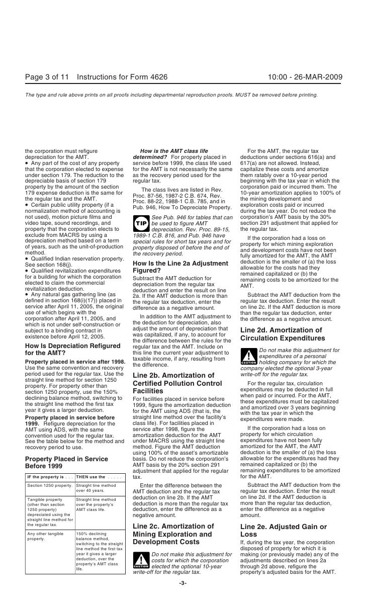 Form 4626Alternative Minimum TaxCorporations