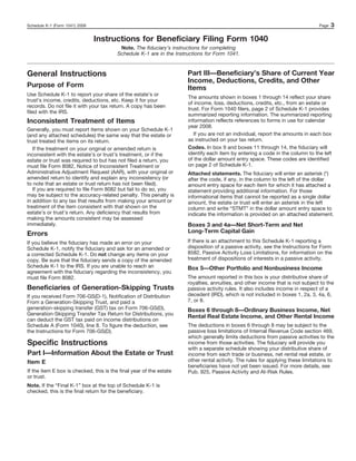 Form 104- Schedule K-1 Beneficiary’s Share of Income, Deductions, | PDF