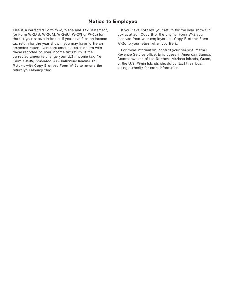 form w 2c corrected wage and tax statement form 44444