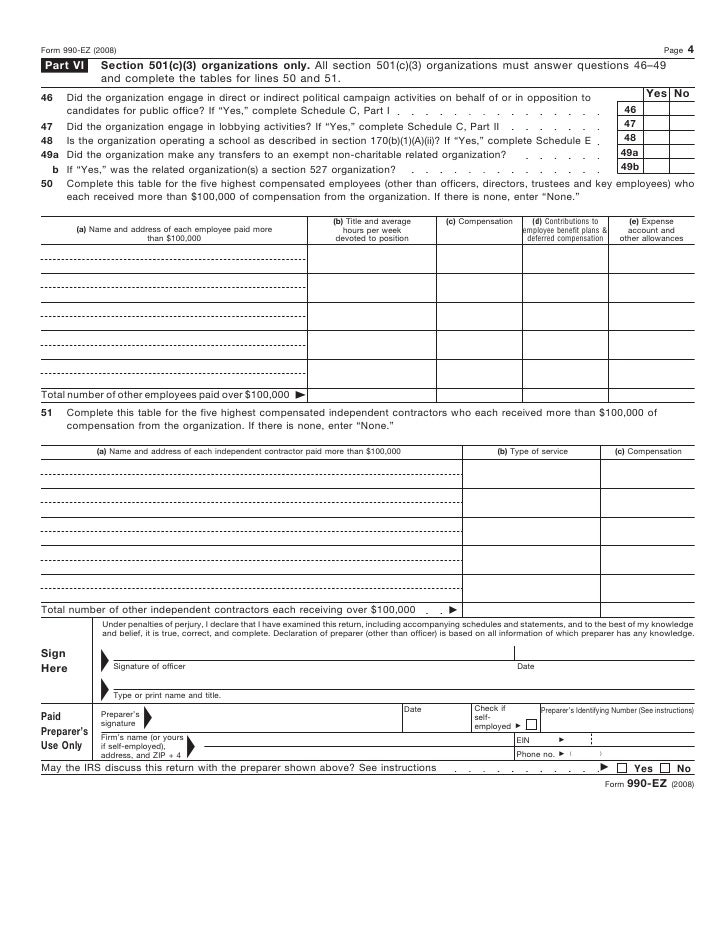 Form 990EZ Short Form Return of Organization Exempt from Tax…