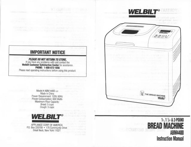 Kitchen Dining Bar Welbilt Dough Maker Owner S Manual Small Kitchen Appliances