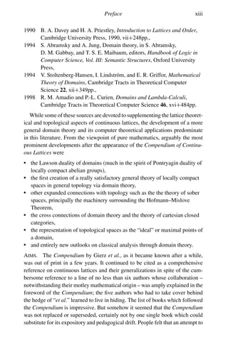 Continuous Lattices And Domains Encyclopedia Of Mathematics And Its ...
