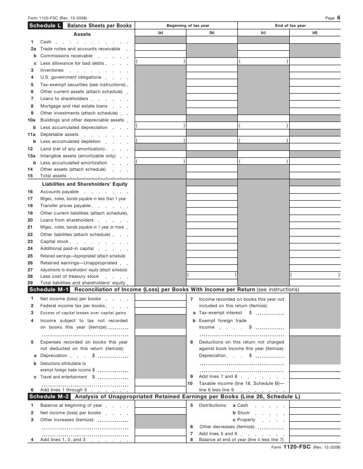 form 1120 fsc u s income tax return of a foreign sales corporation schedule j form 1120