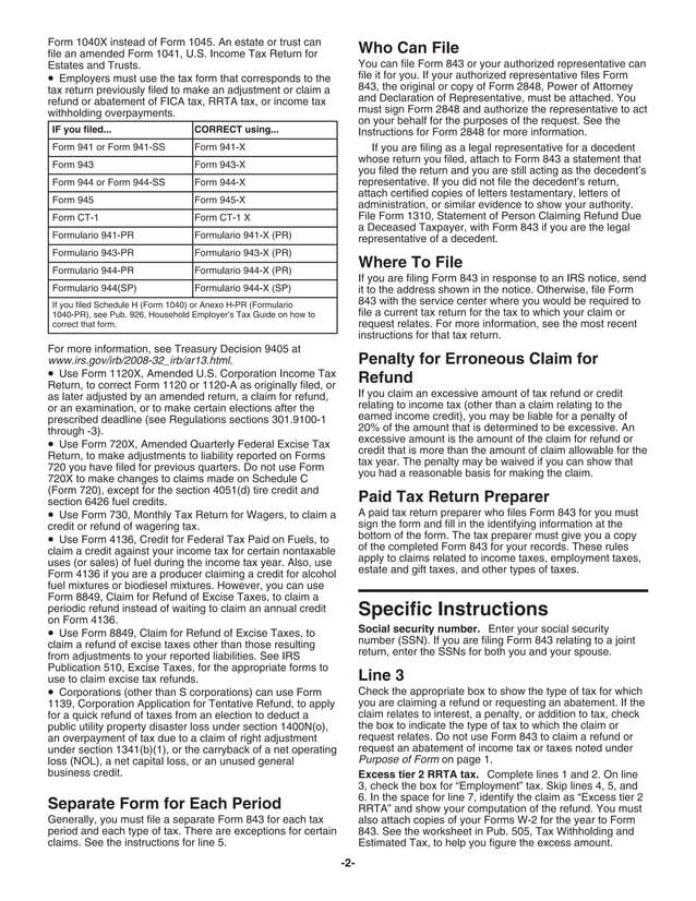 Instructions for Form 843, Claim for Refund and Request for Abatement