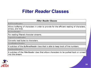 Filter Reader Classes




                        26
 