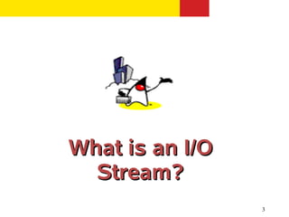 What is an I/O
  Stream?
                 3
 