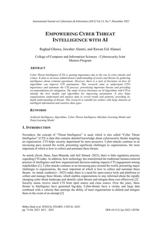 Empowering Cyber Threat Intelligence with AI | PDF