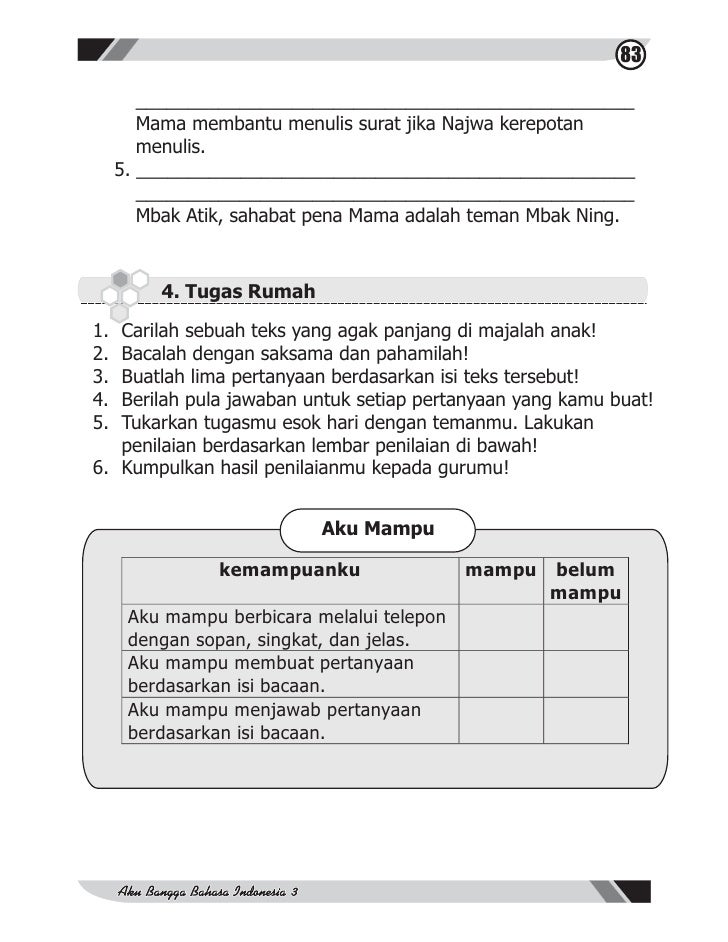 Bahasa Indonesia, SD, MI, Kelas03, Aku Bangga Bahasa 