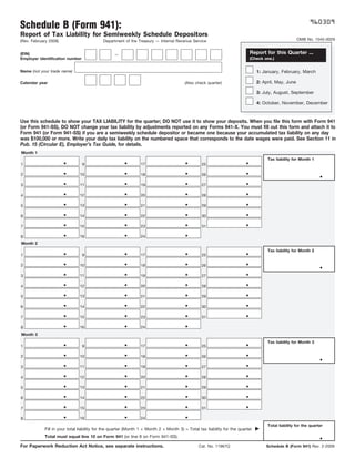 Form 941 Schedule B 2022 Form 941 (Schedule B) Report Of Tax Liability For Semiweekly Schedul…