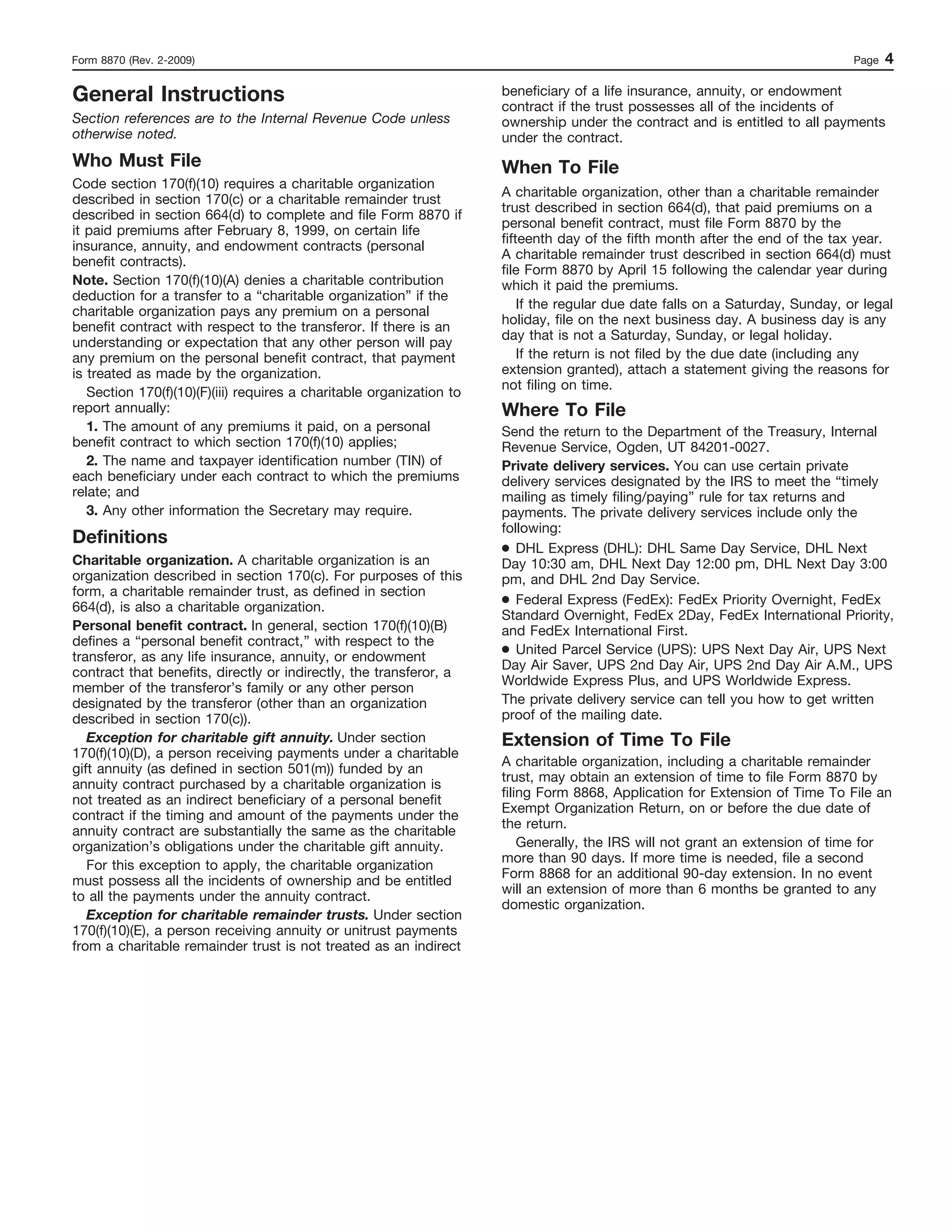 Form 8870  Information Return for Transfers Associated With Certain Personal Benefit Contracts 