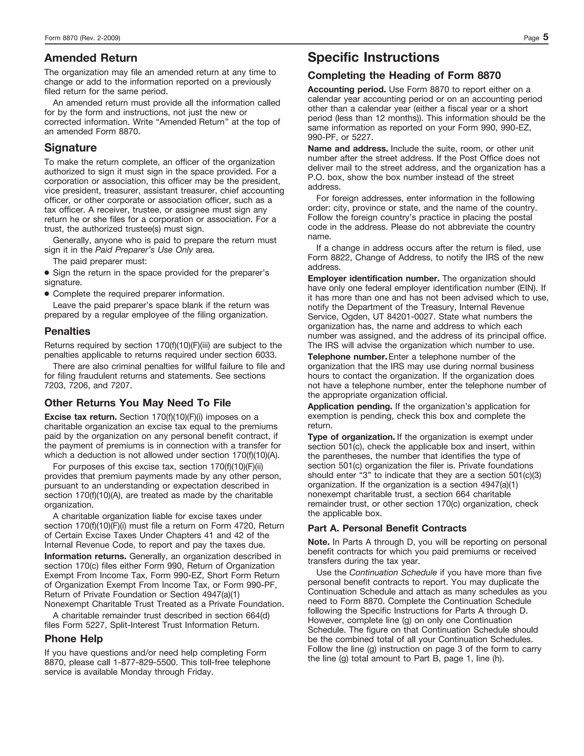 Form 8870  Information Return for Transfers Associated With Certain Personal Benefit Contracts 