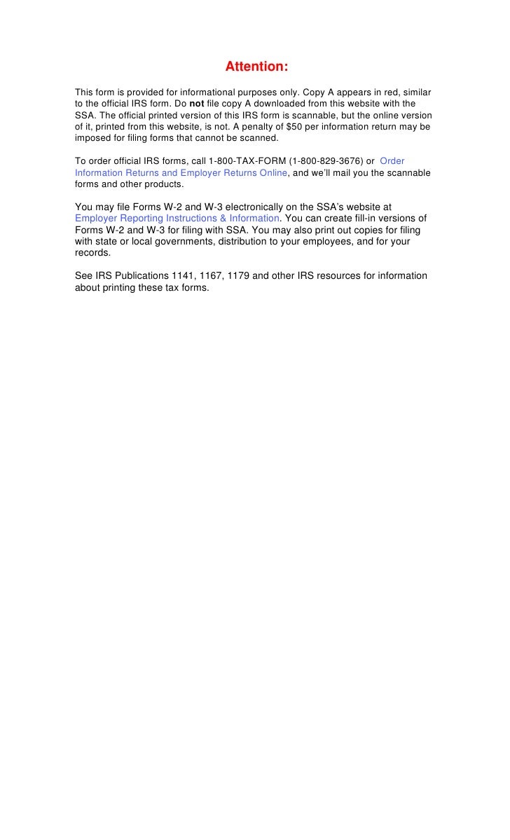 Form W 3 Transmittal Of Wage And Tax Statements Info Copy Only