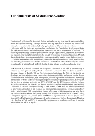 Fundamentals of Sustainable Aviation 1st Edition Eva Maleviti | PDF