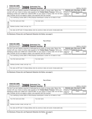 Form 1040ES (NR)*-U.S. Estimated Tax for Nonresident Alien Individuals ...