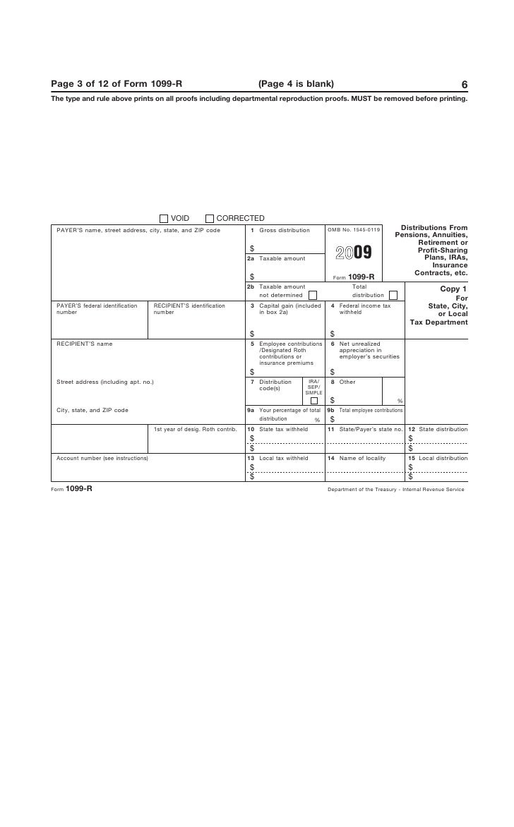 Form 1099-R-Distributions from Pensions, IRAs, & Other