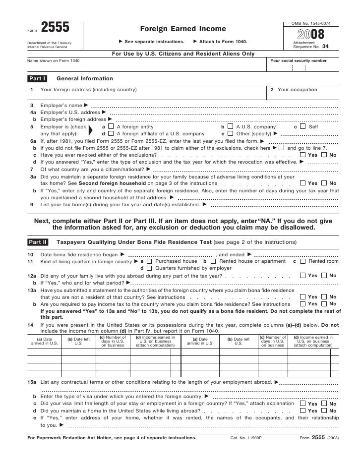 form 2555 foreign earned income 2555 form