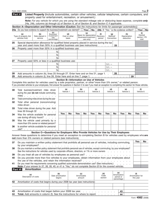 Form 4562-Depreciation and Amortization