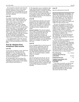 Form 6252-Installment Sale Income | PDF