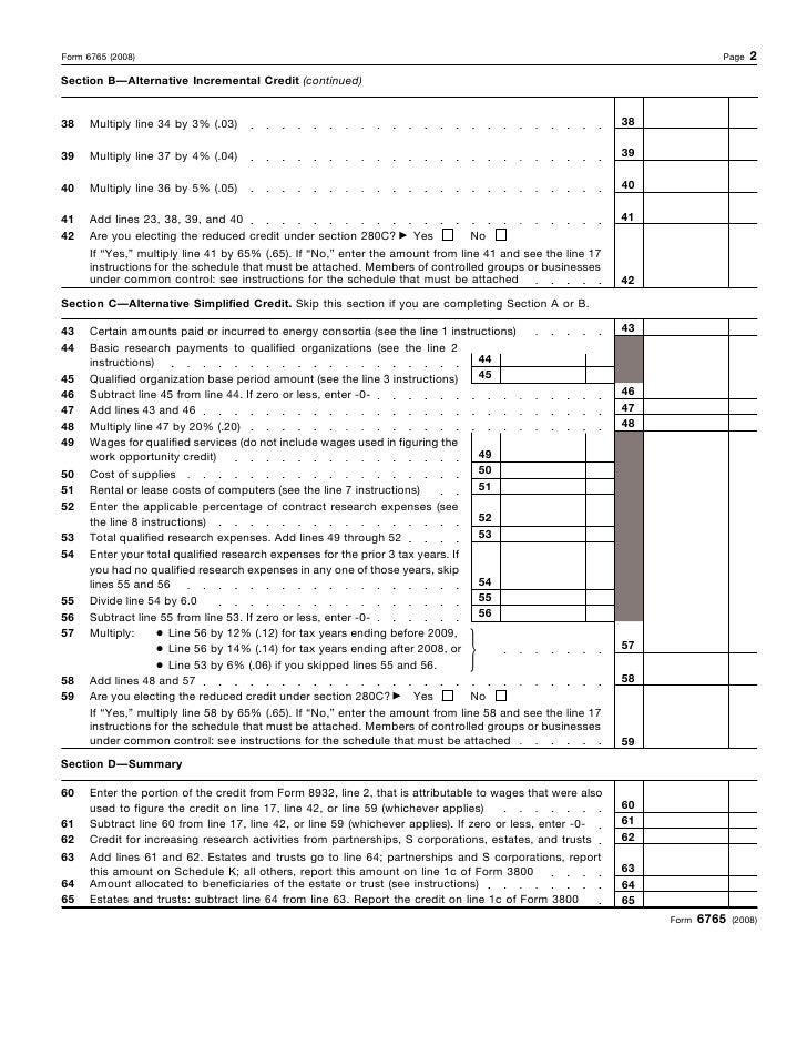 form 6765 credit for increasing research activities form 6765