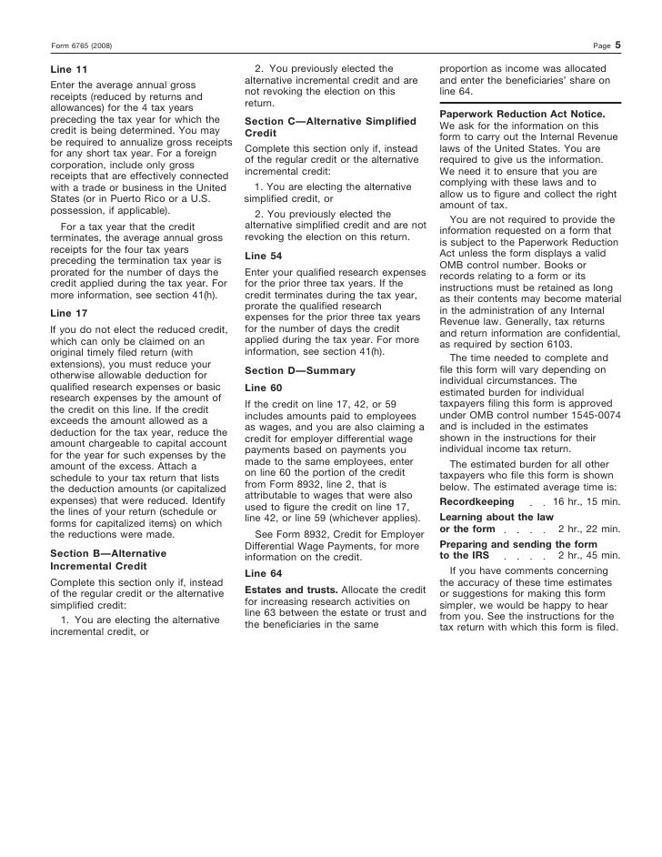 form 6765 credit for increasing research activities form 6765