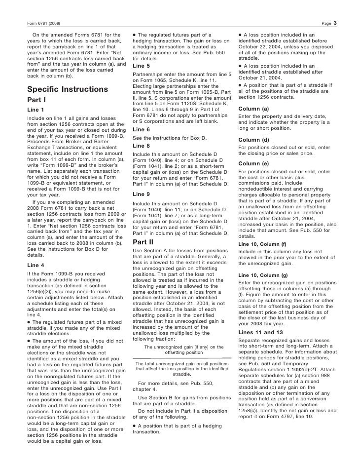 form 6781 gains and losses from section 1256 contracts and straddles irs form 6781