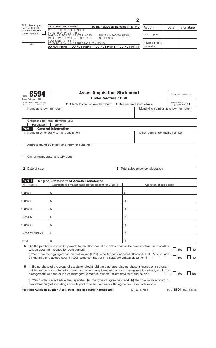 form 8594 asset acquisition statement form 8594 asset acquisition statement