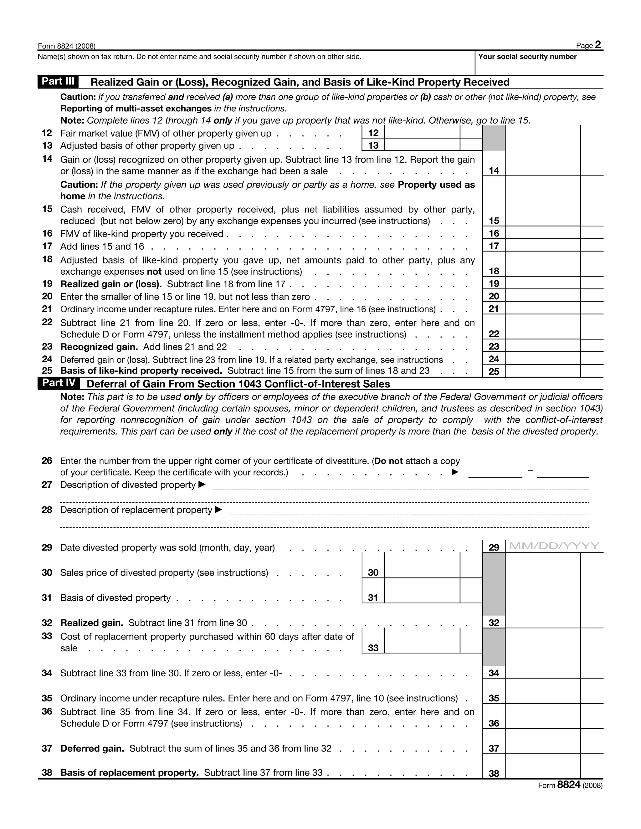 Form 8824-Like-Kind Exchanges