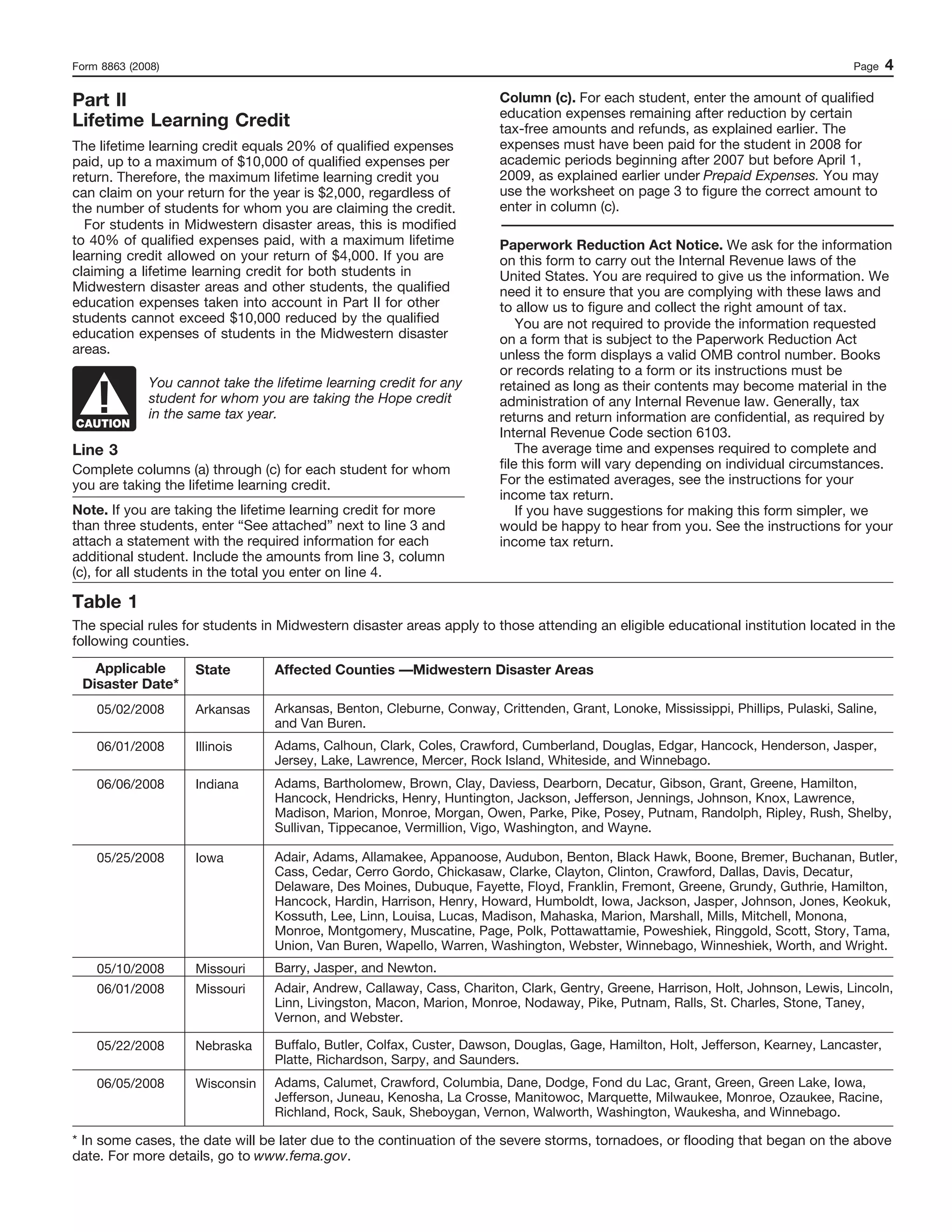 Form 8863Education Credits PDF