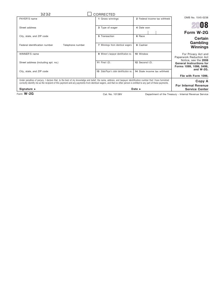 Form W2GCertain Gambling Winnings