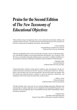 The new taxonomy of educational objectives 2nd ed Edition Kendall | PDF