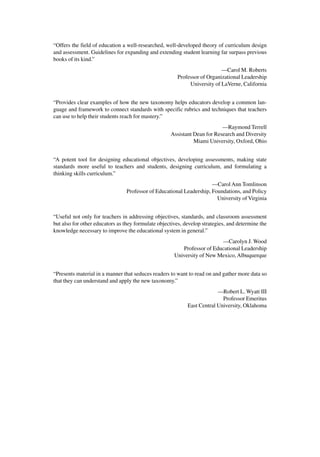 The new taxonomy of educational objectives 2nd ed Edition Kendall | PDF