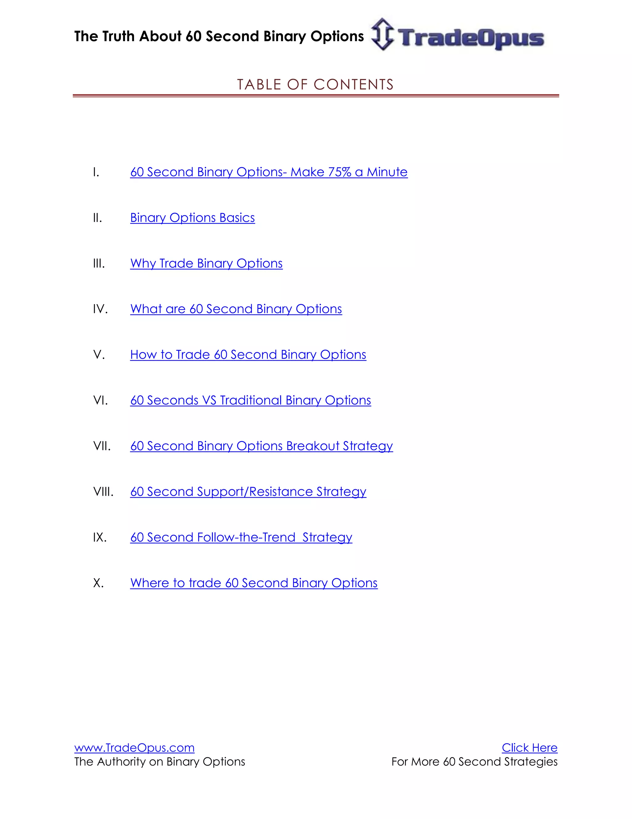 60 Second Binary Options Strategy: the complete guide | PDF