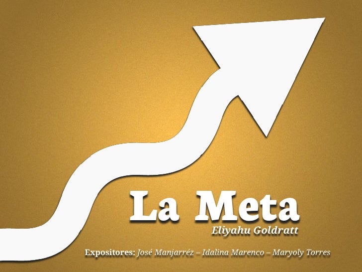 La Meta, Eliyahu Goldratt