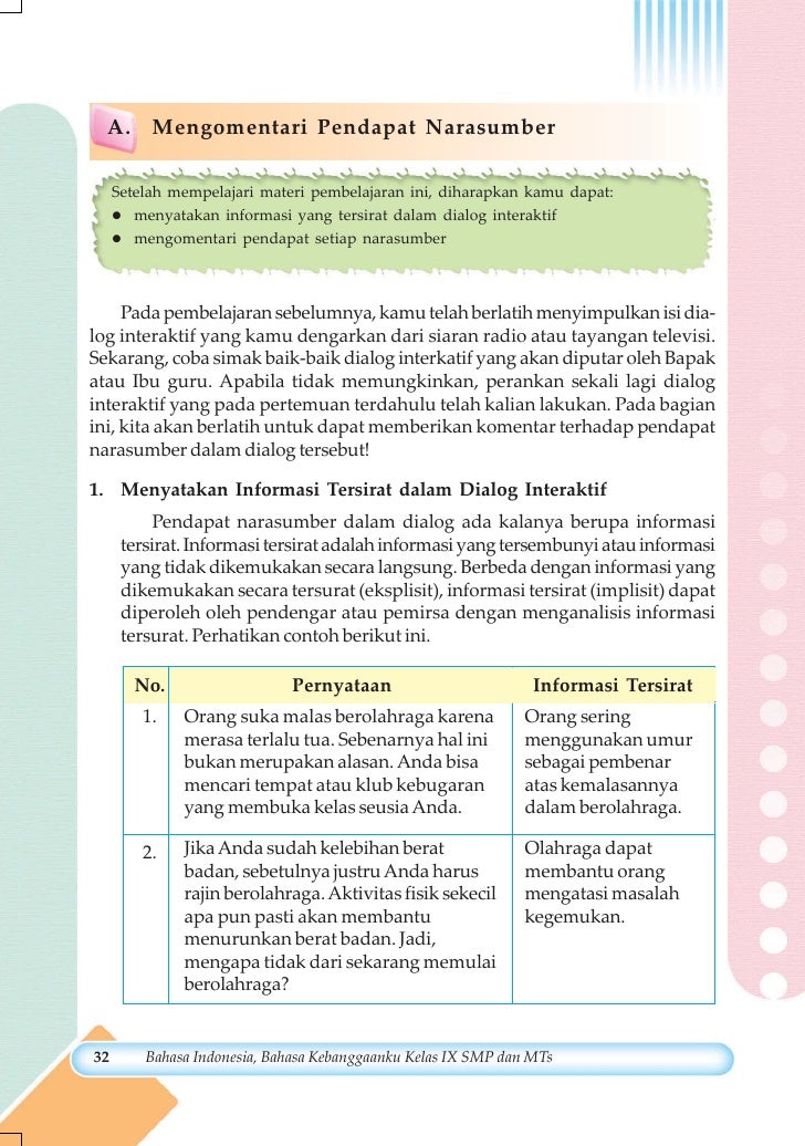 Contoh Dialog Interaktif Bahasa Indonesia Kelas 9 - Contoh Sur