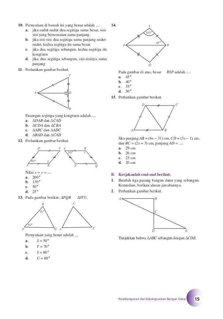 Contoh Latihan Soal Soal Matematika Bangun Datar Beserta