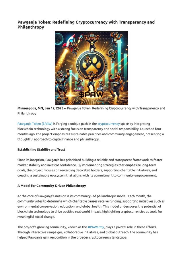 Pawganja Token: Redefining Cryptocurrency with Transparency and ...