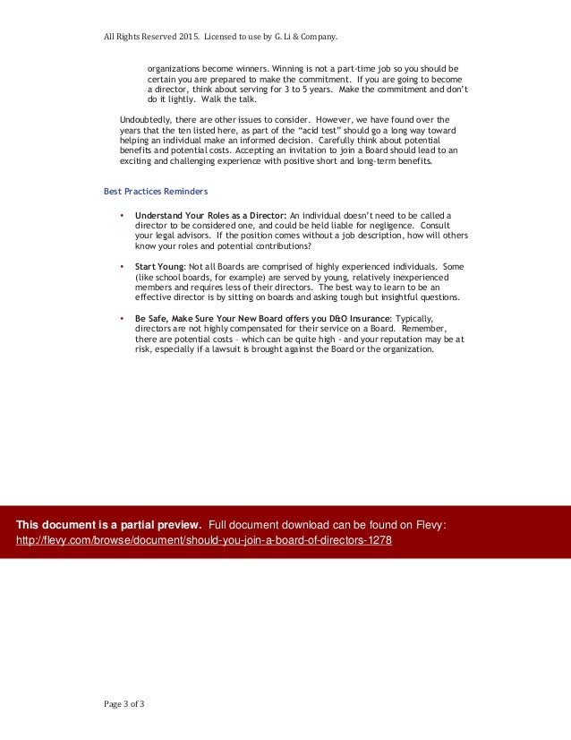 Should You Join a Board of Directors?