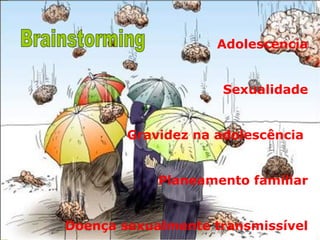 Adolescencia
Sexualidade
Gravidez na adolescência
Planeamento familiar
Doença sexualmente transmissível

 