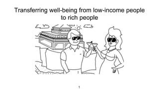Transferring well-being from low-income people
to rich people
1
 