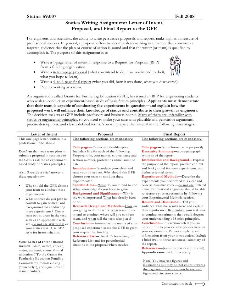 Statics 59007 Fall 2008 Statics Writing Assignment Letter of