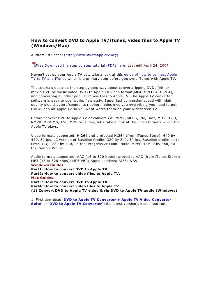 Guide:how To Convert Dvd/video To Ipod For Mac Guide:how To Convert Dvd/video To Ipod For Mac