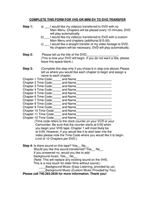 Patchin Pictures Film Transfer Information Sheet