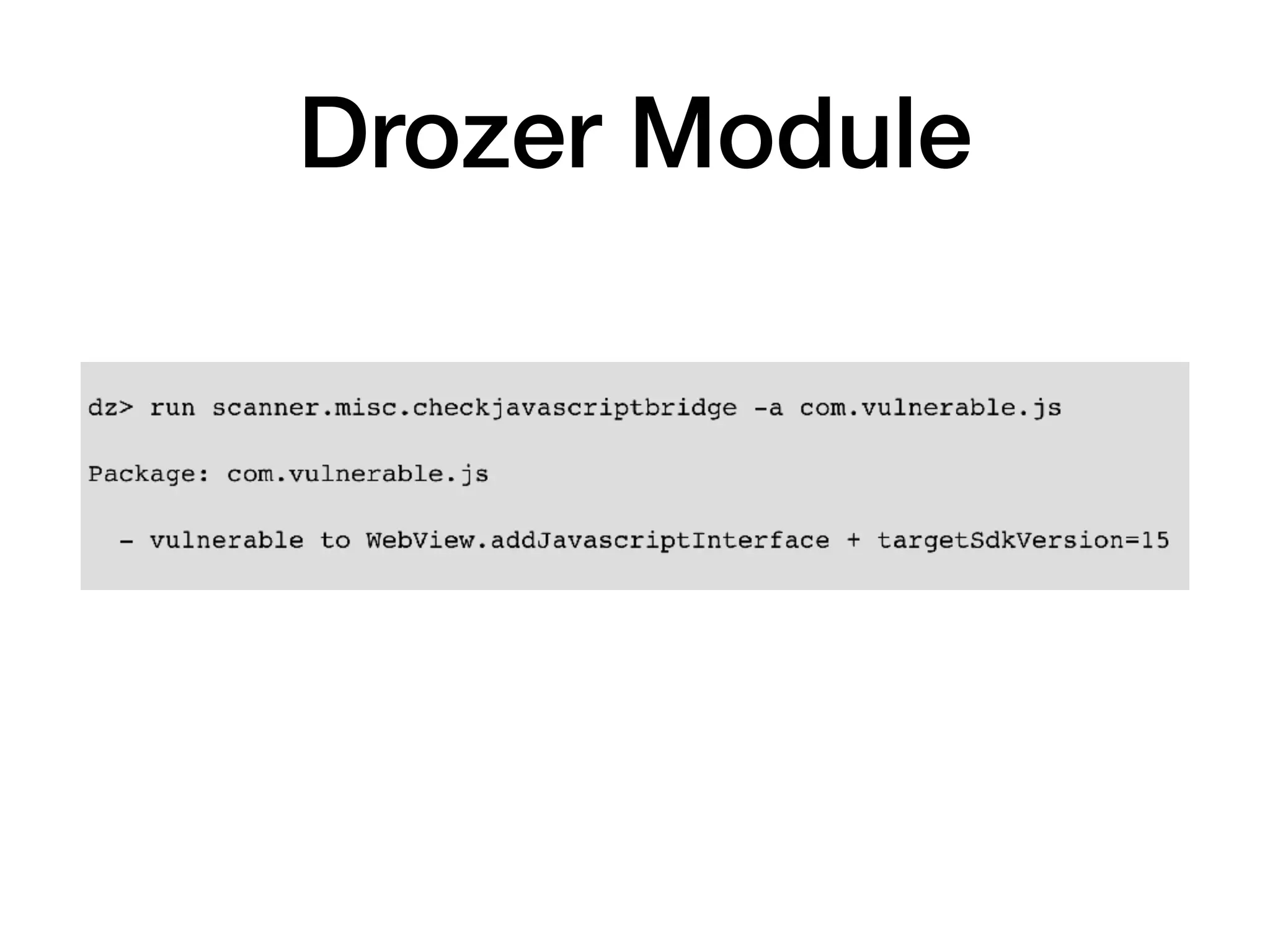 Drozer Module
 