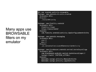 Many apps use
BROWSABLE
filters on my
emulator
 